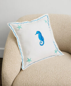 La Sirène 'Seahorse' 100% French Flax Linen Cushion Cover