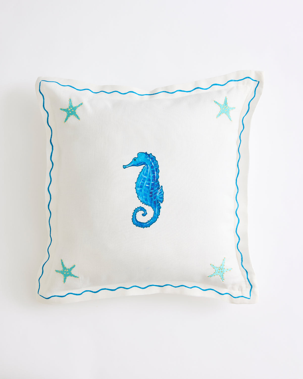 La Sirène 'Seahorse' 100% French Flax Linen Cushion Cover - Image 2