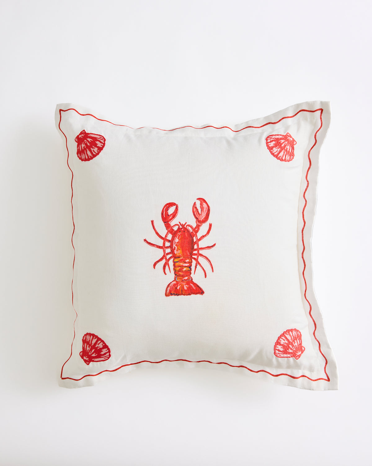 La Sirène 'Lobster' 100% French Flax Linen Cushion Cover - Image 2