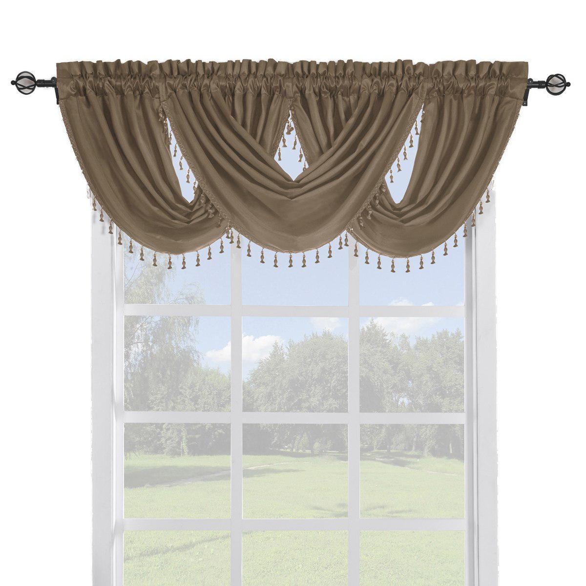 Soho Faux Silk Curtain Panels or Waterfall Valance (Single) - Image 36
