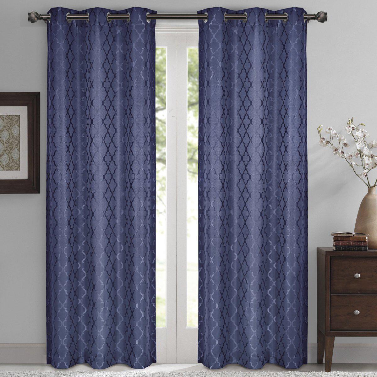 Willow Geometric Jacquard Thermal-Insulated Blackout Curtain Panels (Set of 2) - Image 19