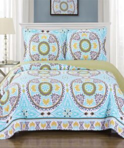 Nyah Reversible Floral Printed Quilt Set
