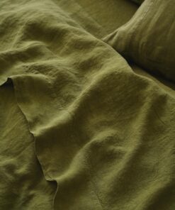 Botanical Green 100% Linen Flat Sheet