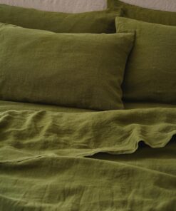 Botanical Green 100% Linen Pillowcases (Pair)