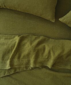 Botanical Green Linen Blend Fitted Sheet