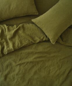 Botanical Green 100% Linen Duvet Cover