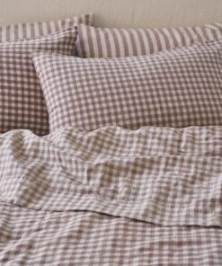 Elderberry Gingham Linen Blend Pillowcase (Pair)