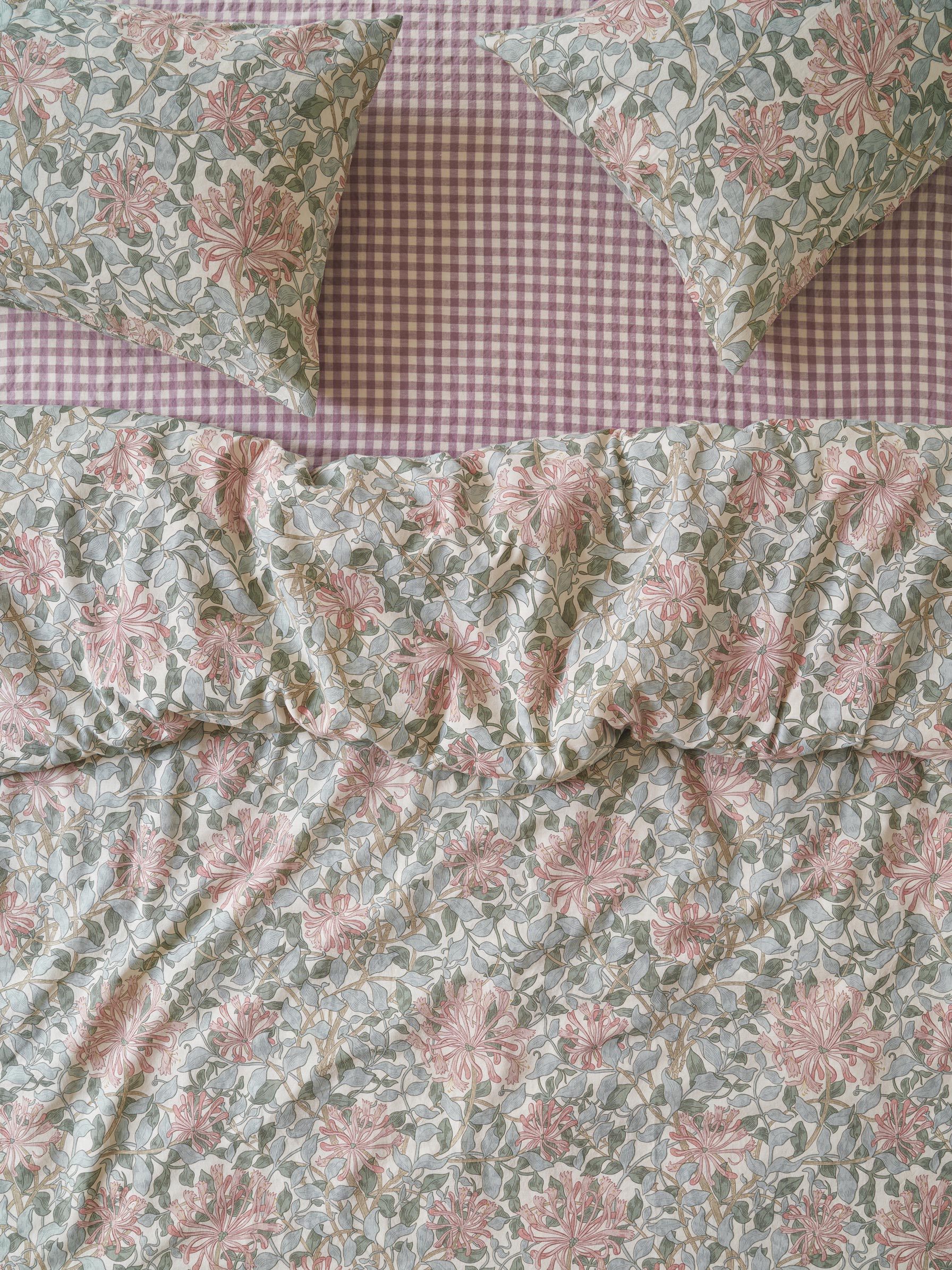 Soft Sage Honeysuckle Linen Blend Duvet Cover