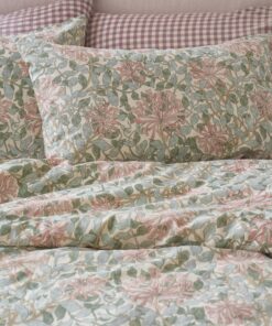 Soft Sage Honeysuckle Linen Blend Pillowcases (Pair)