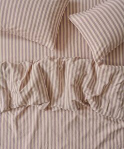 Elderberry Pembroke Stripe Linen Blend Duvet Cover