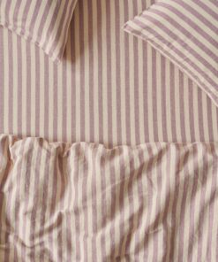 Elderberry Pembroke Stripe Linen Blend Fitted Sheet