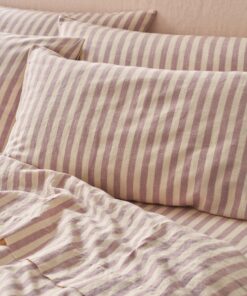 Elderberry Pembroke Stripe Linen Blend Pillowcase (Pair)
