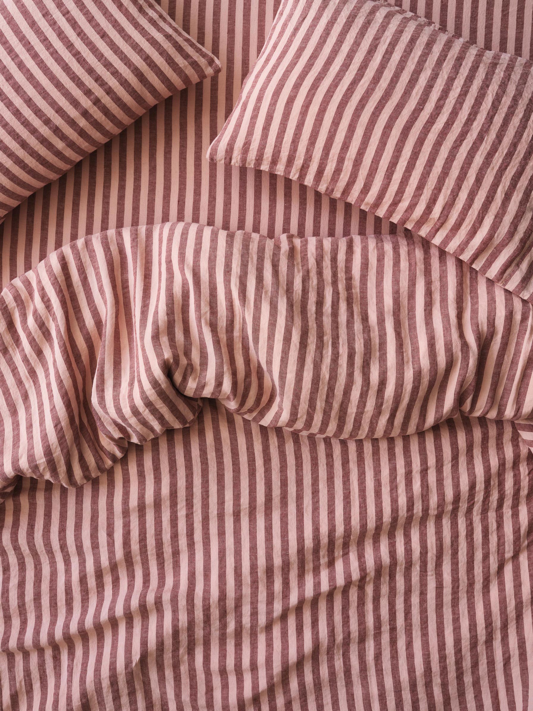Rhubarb & Rose Pembroke Stripe Linen Blend Duvet Cover