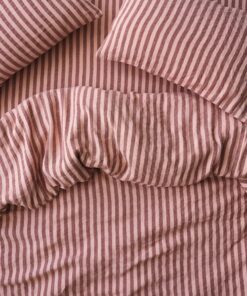 Rhubarb & Rose Pembroke Stripe 100% Linen Duvet Cover
