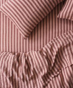 Rhubarb & Rose Pembroke Stripe Linen Blend Fitted Sheet