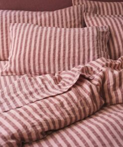 Rhubarb & Rose Pembroke Stripe Linen Blend Pillowcases (Pair)