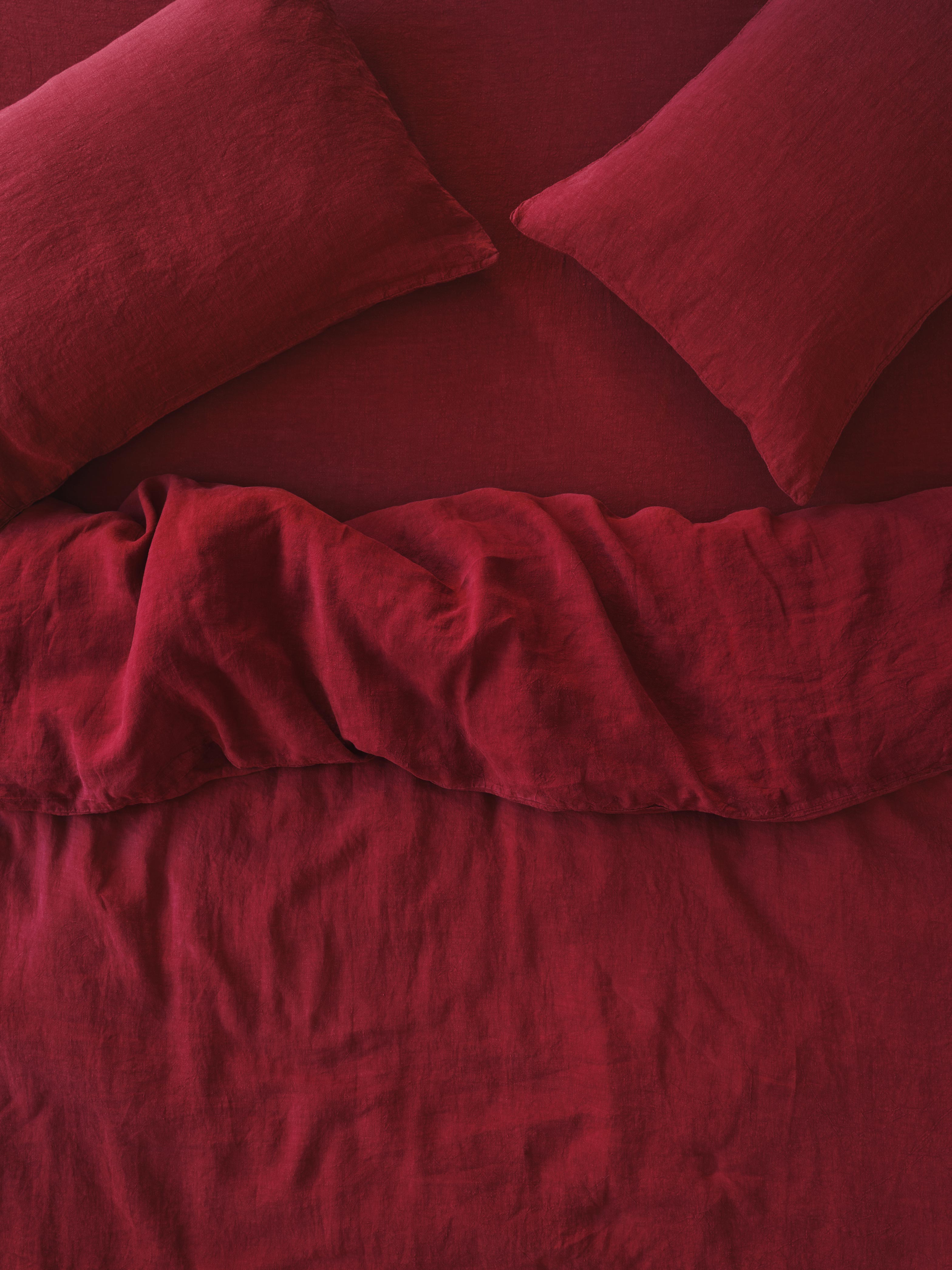 Rhubarb 100% Linen Duvet Cover