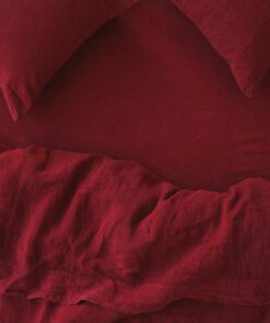 Rhubarb Linen Blend Fitted Sheet