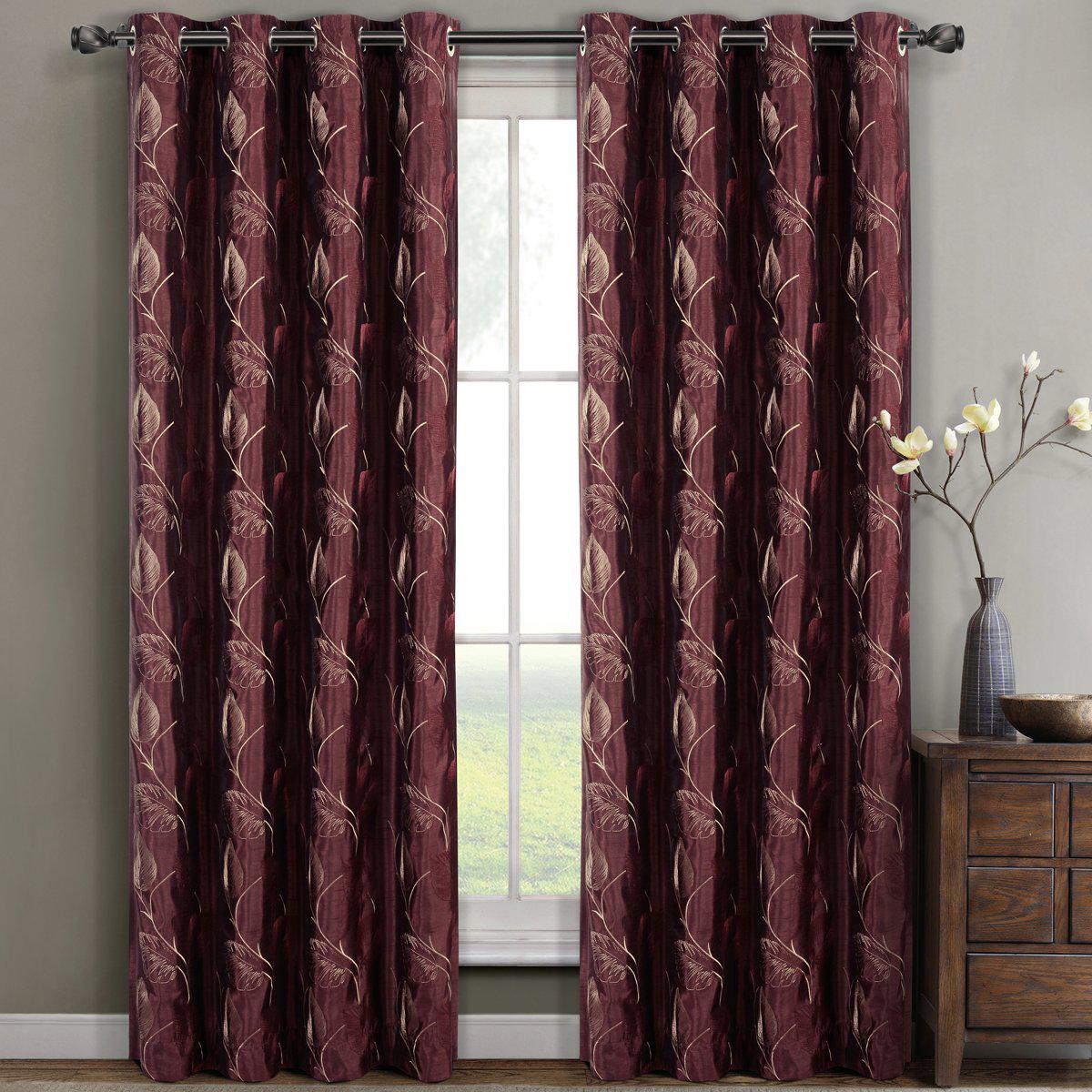 Olivia Embroidered Lined Curtain Panels (Set of 2) - Image 2