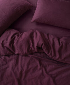 Berry Linen Blend Duvet Cover