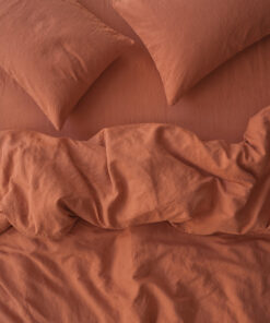 Burnt Orange 100% Linen Duvet Cover