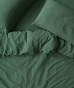 Elm Green Linen Blend Duvet Cover
