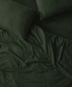Fern Green Linen Blend Duvet Cover