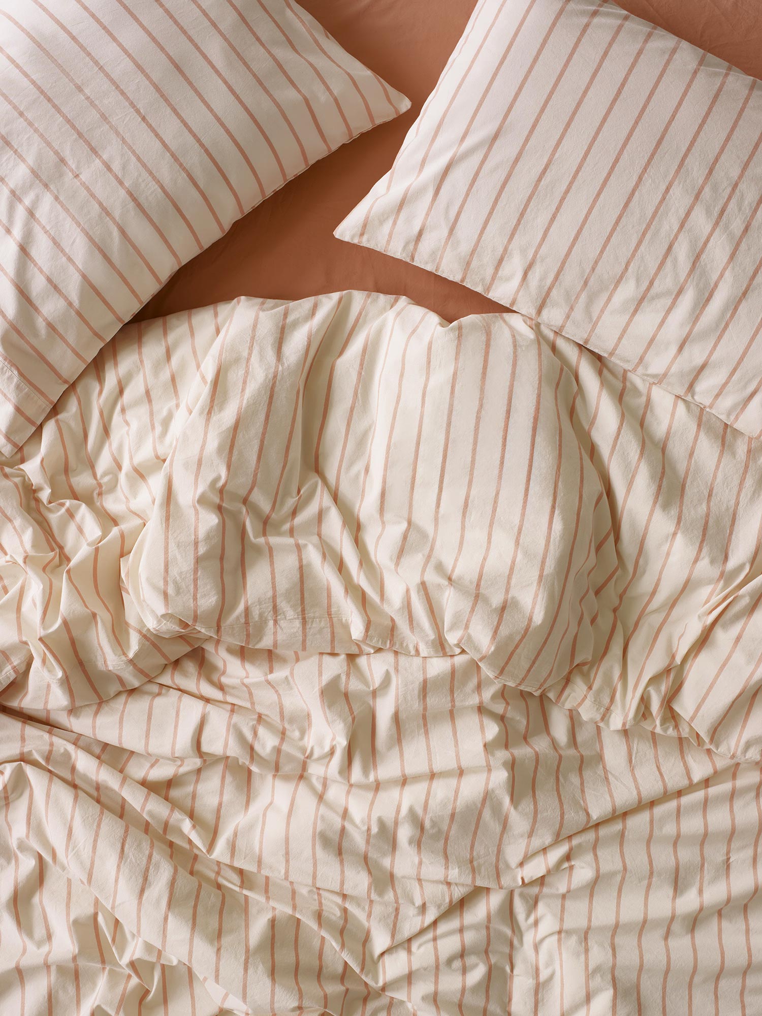 Blush Pink Slumber Stripe Cotton Duvet Cover - Image 2