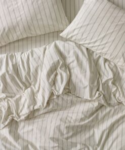 Mellow Green Slumber Stripe Cotton Duvet Cover