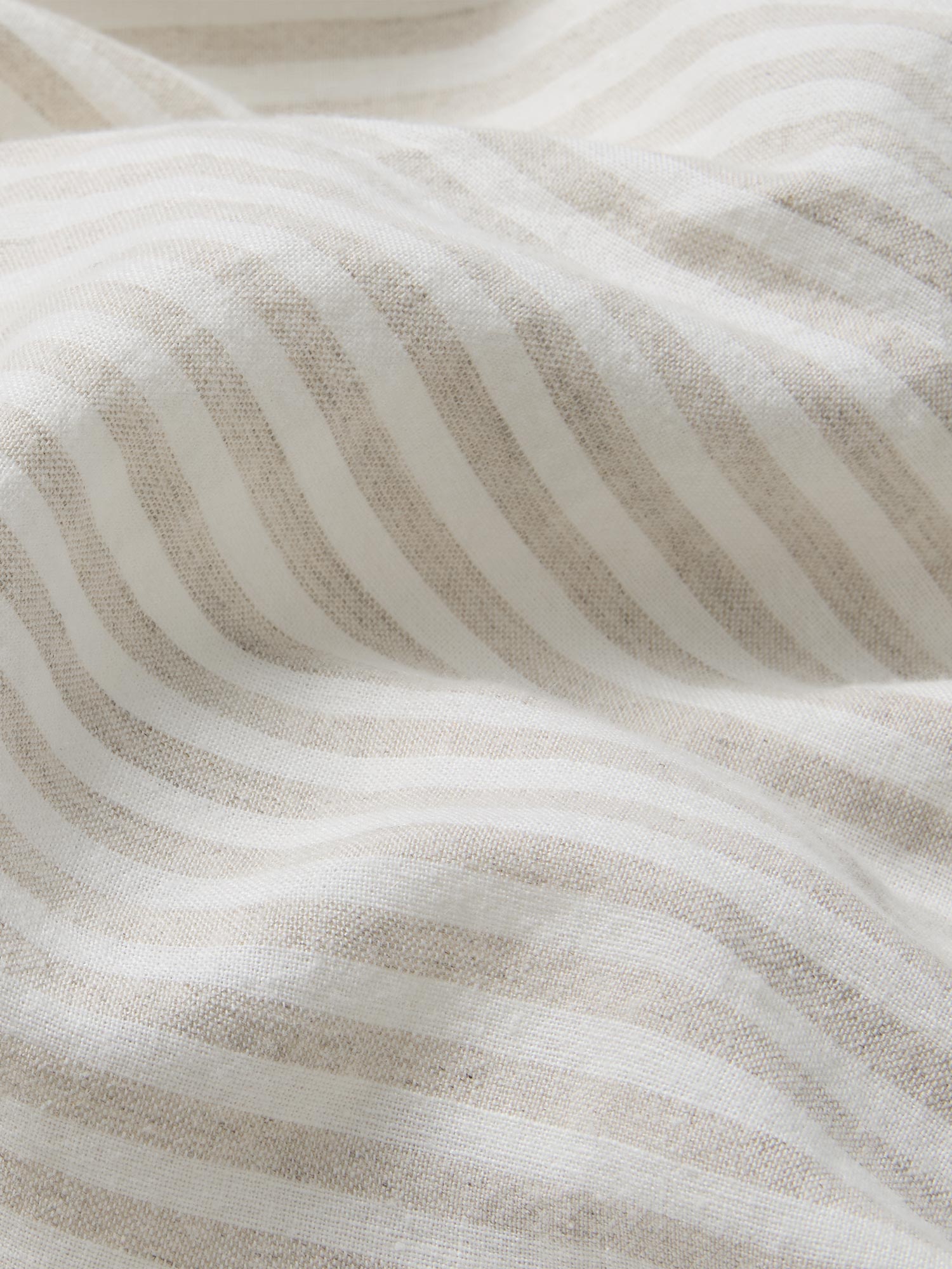 Oatmeal Stripe 100% Linen Flat Sheet - Image 2