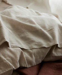 Oatmeal 100% Linen Flat Sheet