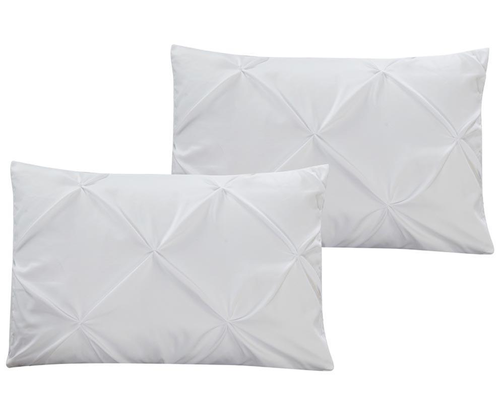 White Oxford Comforter Set Double Needle Luxury Soft Pinch Pleated - Image 3