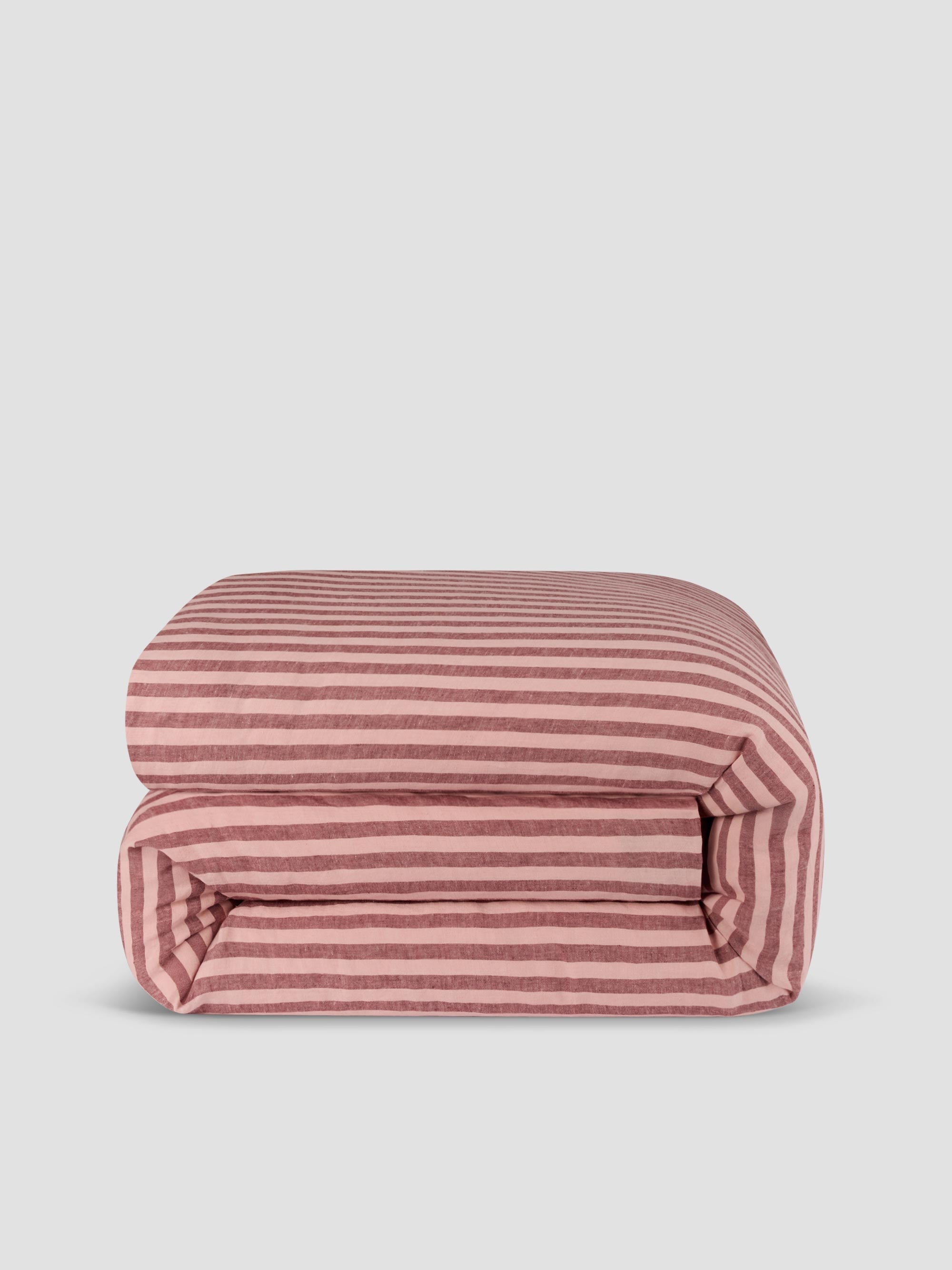 Rhubarb & Rose Pembroke Stripe Linen Blend Duvet Cover - Image 3