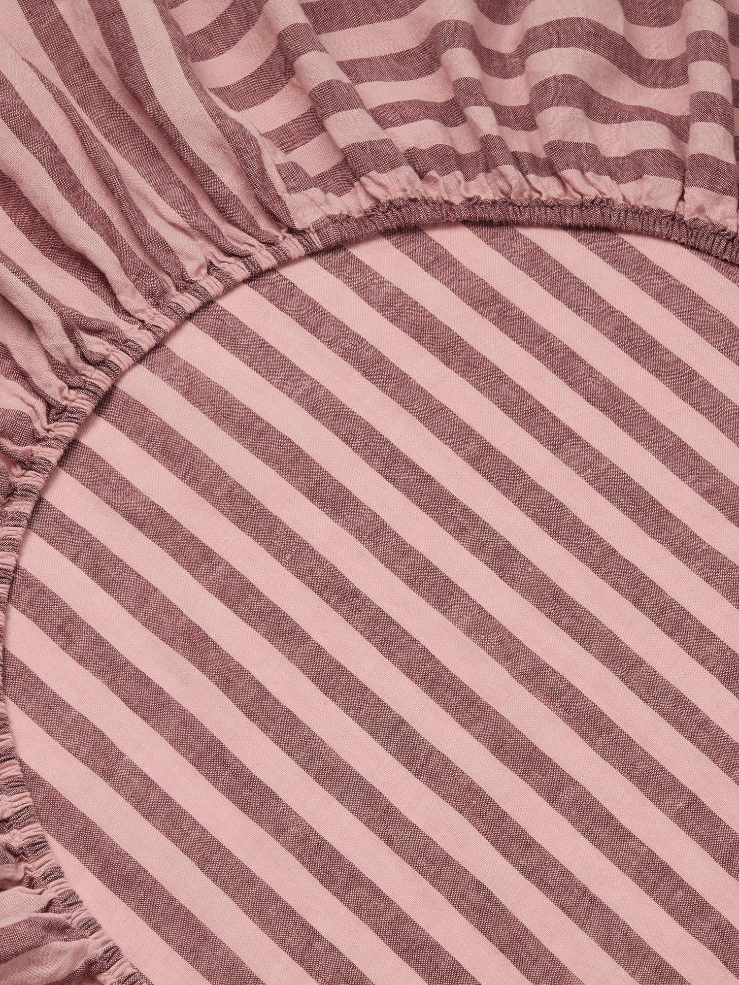 Rhubarb & Rose Pembroke Stripe Linen Blend Fitted Sheet - Image 2