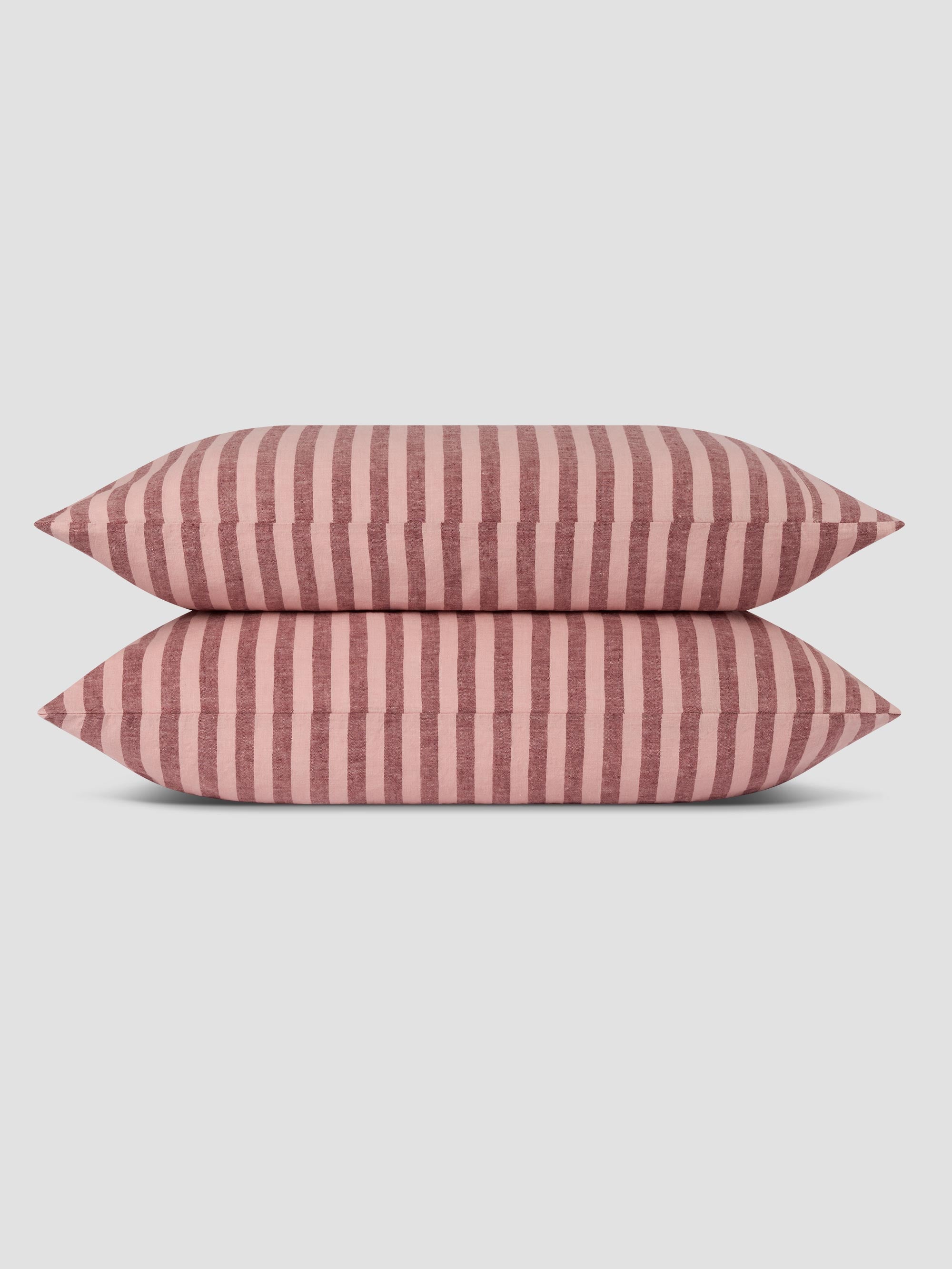 Rhubarb & Rose Pembroke Stripe Linen Blend Pillowcases (Pair) - Image 2