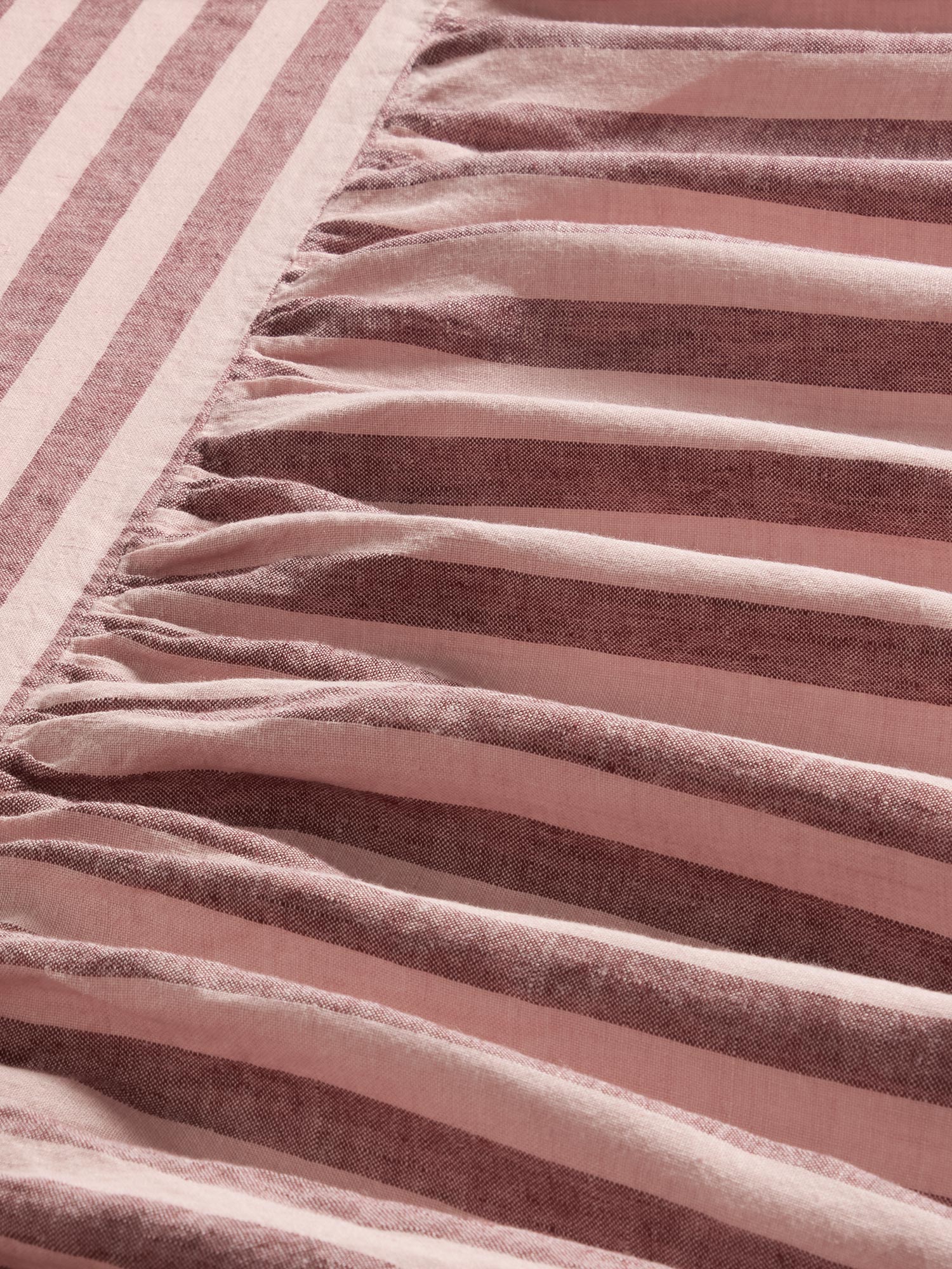 Rhubarb & Rose Pembroke Stripe Linen Blend Bed Skirt - Image 3