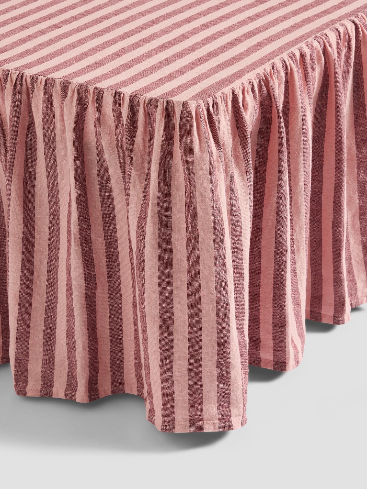 Rhubarb & Rose Pembroke Stripe Linen Blend Bed Skirt - Image 2