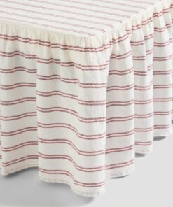 Rhubarb Kemptown Stripe Linen Blend Bed Skirt
