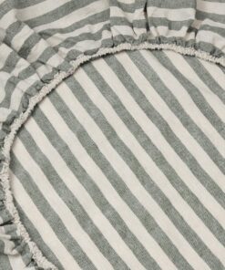 Fern Pembroke Stripe Linen Blend Fitted Sheet