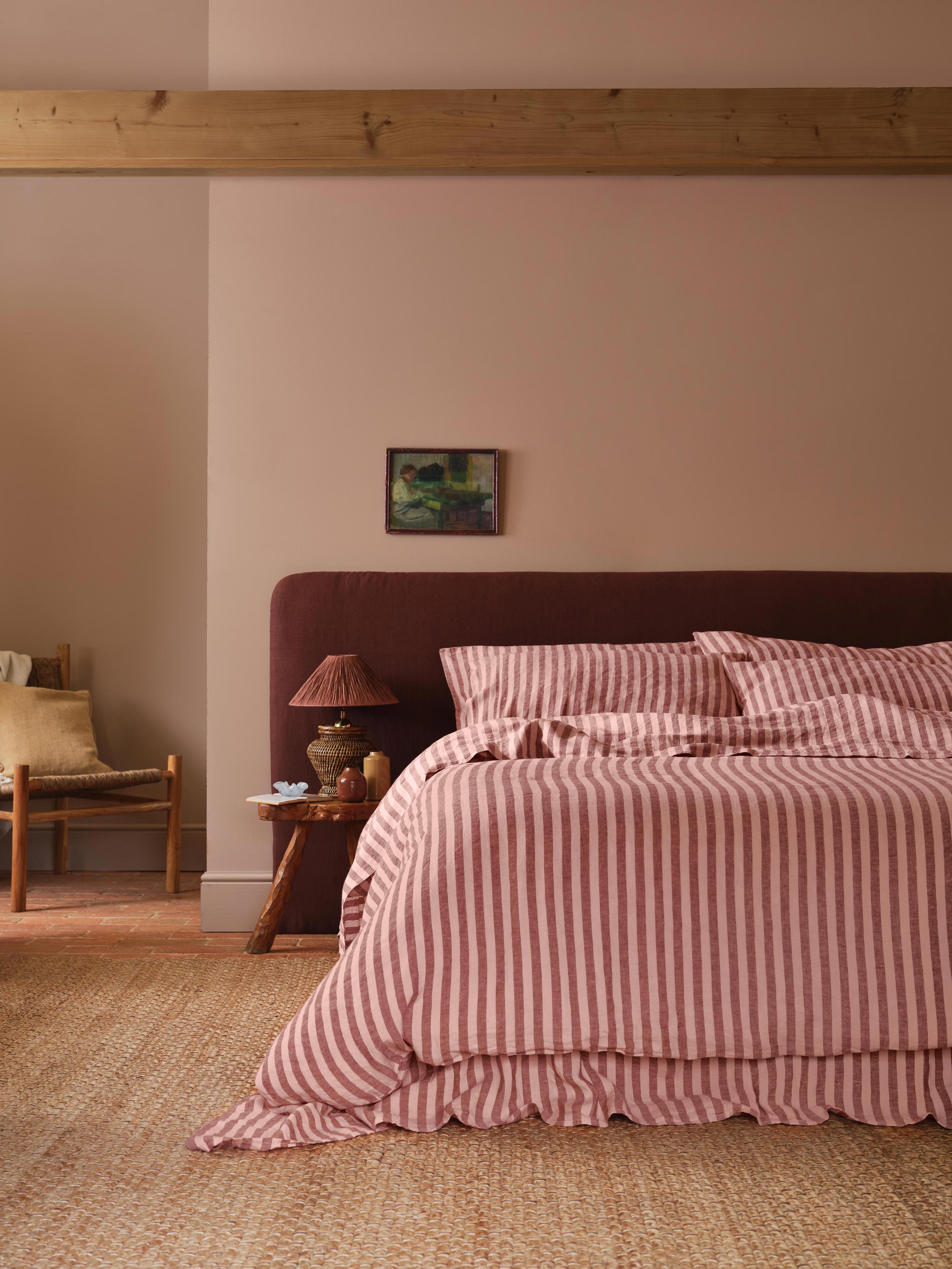 Rhubarb & Rose Pembroke Stripe Linen Blend Duvet Cover - Image 2
