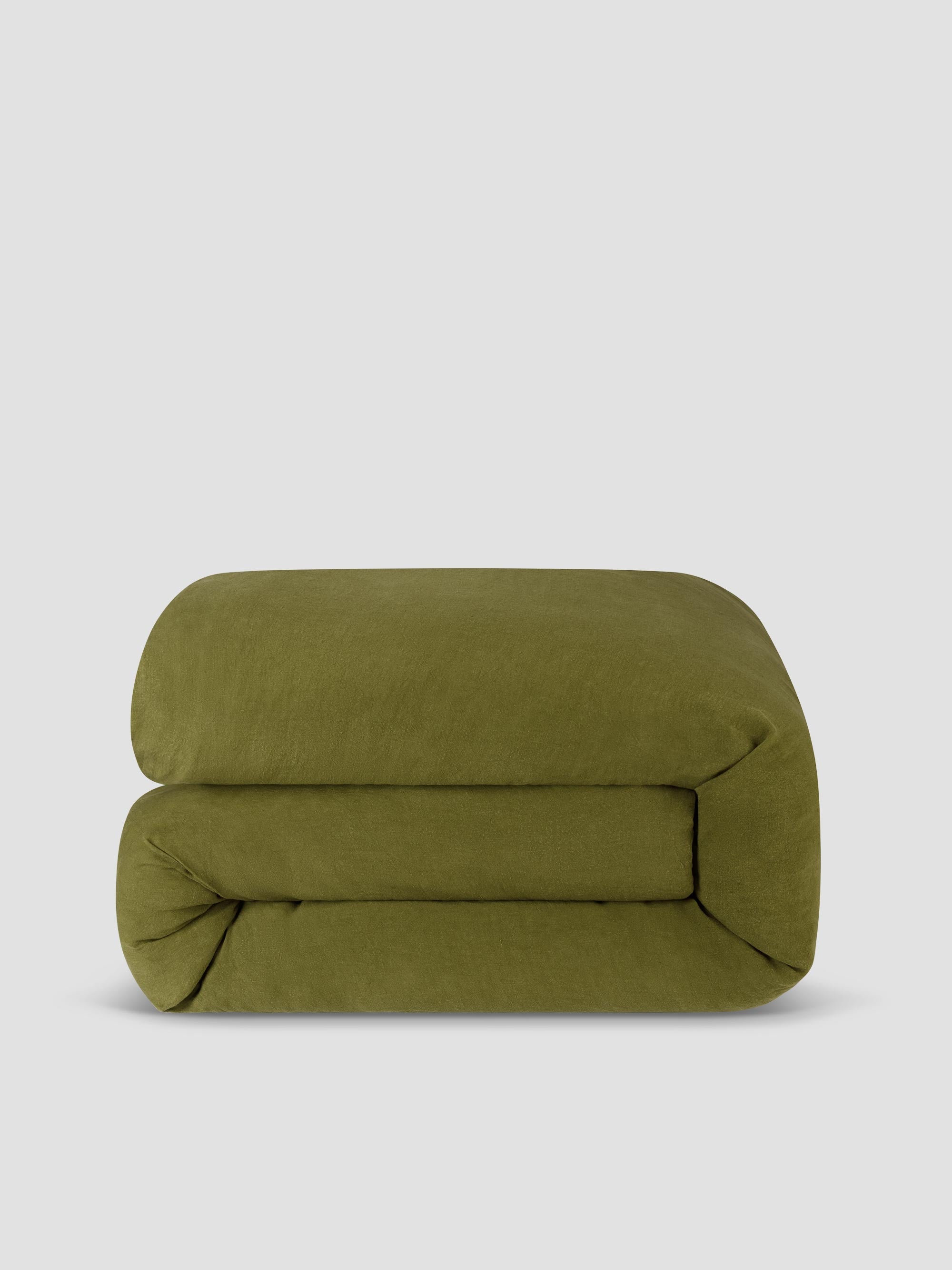 Botanical Green 100% Linen Duvet Cover - Image 2