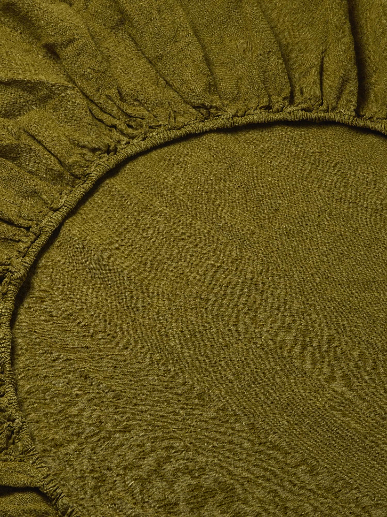 Botanical Green 100% Linen Fitted Sheet - Image 2