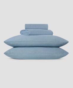Dusk Blue Linen Blend Sheet Set
