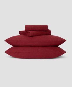 Rhubarb Linen Blend Sheet Set