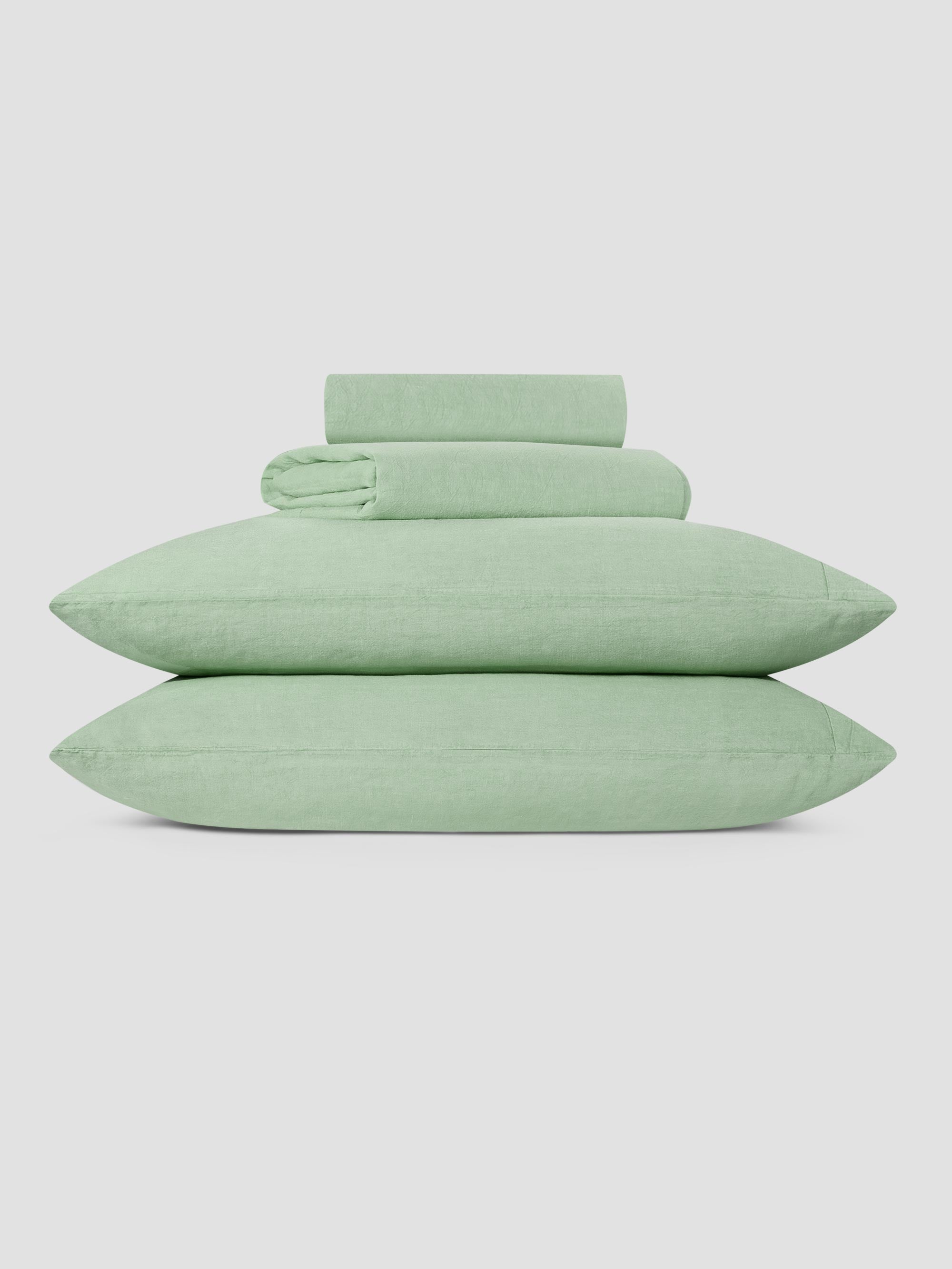 Sage Green Linen Blend Sheet Set
