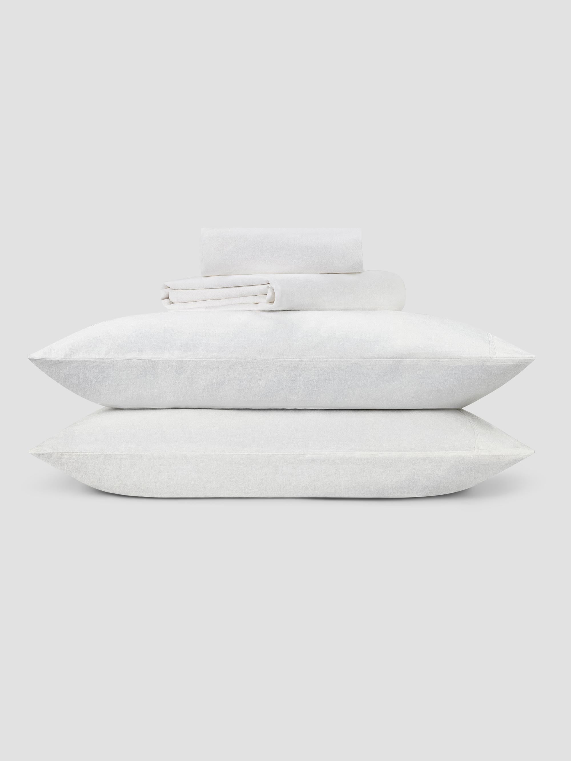 White Linen Blend Sheet Set