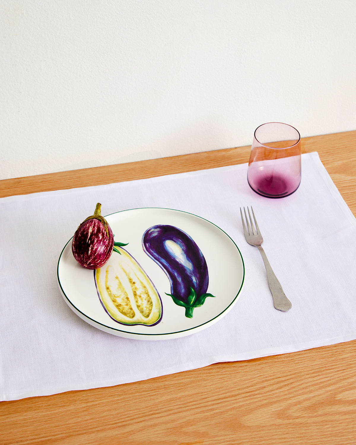 Bed Threads 'Eggplant' Ceramic Dinner Plate - Image 2