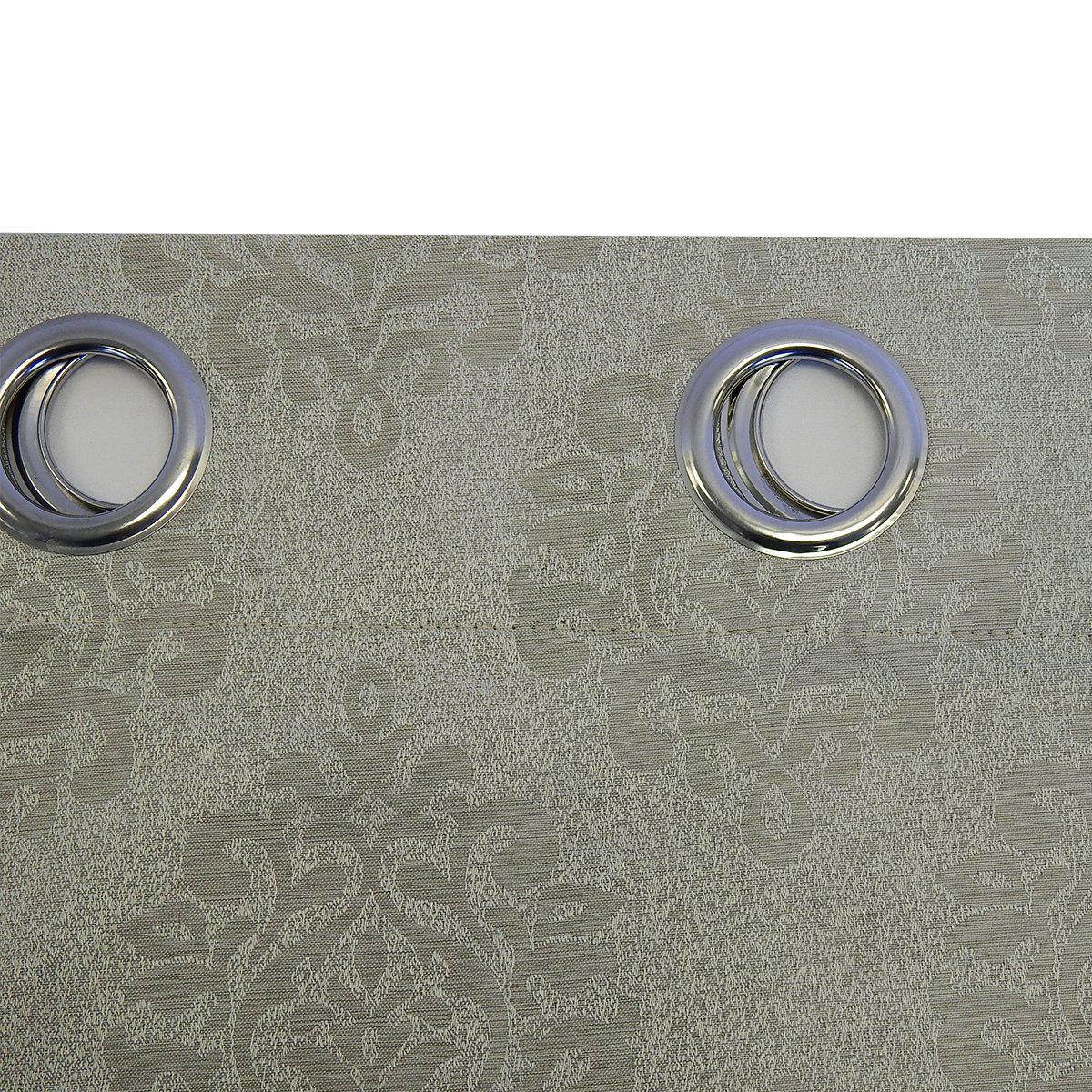 Paisley Thermal Blackout Jacquard Grommet Top Curtain Pair Panels - Image 10