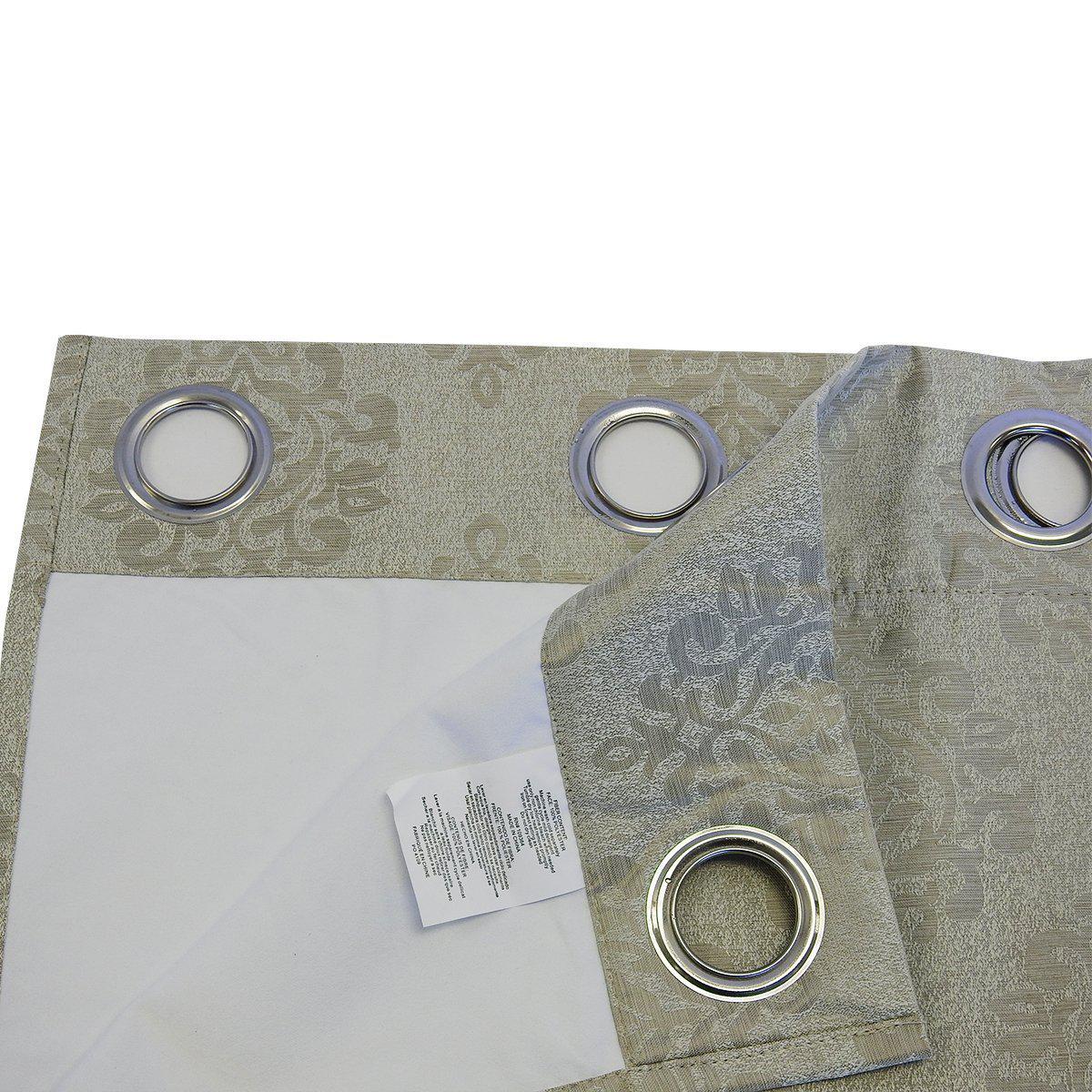 Paisley Thermal Blackout Jacquard Grommet Top Curtain Pair Panels - Image 11