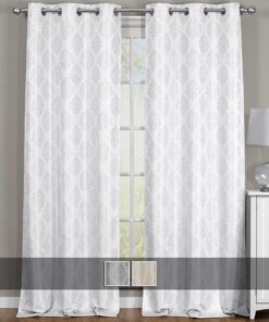 Paisley Thermal Blackout Jacquard Grommet Top Curtain Pair Panels